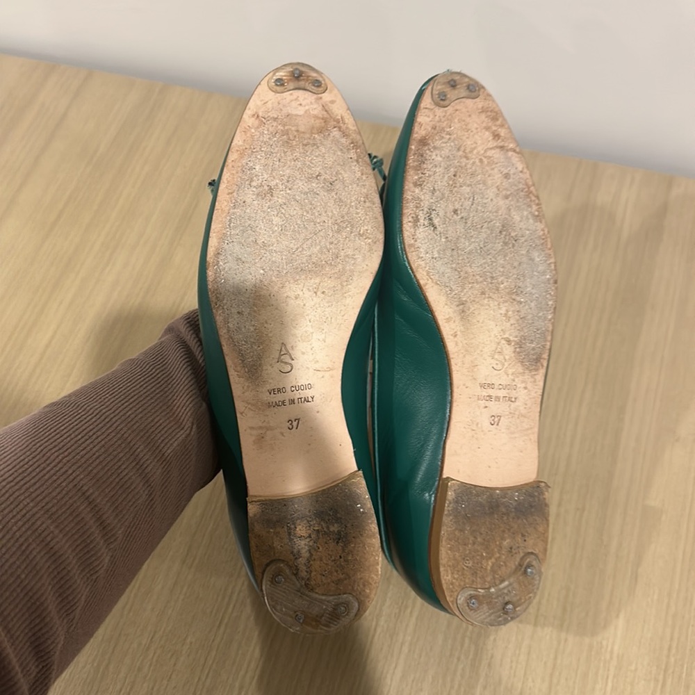 A. Soliani Teal Women's Loafers - Picture 4 of 8